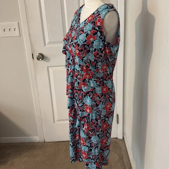 Allison Daley Size 8 Floral Sleeveless V-Neck Knee Length Dress - Picture 6 of 8